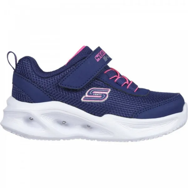 Skechers Girls Sola Glow Lightweight Trainers UK Size 5 (EU 22) NAVY SKE2214-NVY-5