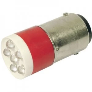 image of LED bulb BA15d Red 24 Vdc 24 V AC 1260 mcd CML