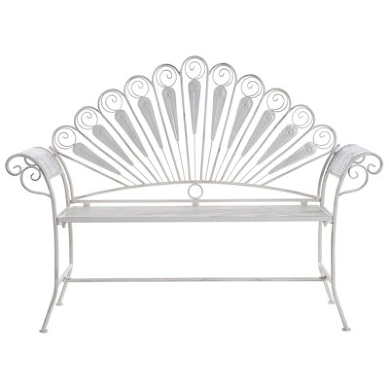 Image of Beliani Garden Bench Pavia 146cm Metal Off-White
