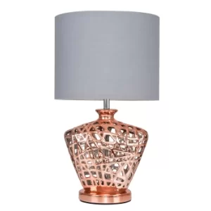 Kalvin Table Lamp in Copper with Grey Shade