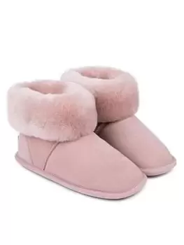 image of Just Sheepskin Albery Sheepskin Bootie Slipper - Pink, Size 5, Women