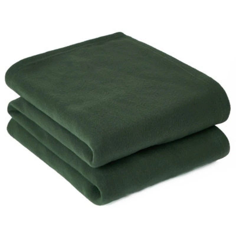Image of OHS OHS Warm Plain Fleece Throw Over Bed Blanket in Dark Green Size: 120cm x 150cm Dark Green 120cm x 150cm Unisex 5027434151028