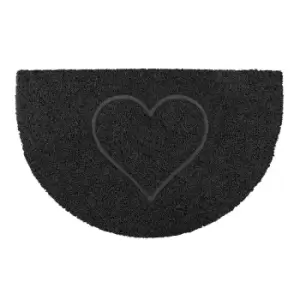 image of Oseasons Heart Half Moon Doormat - Black