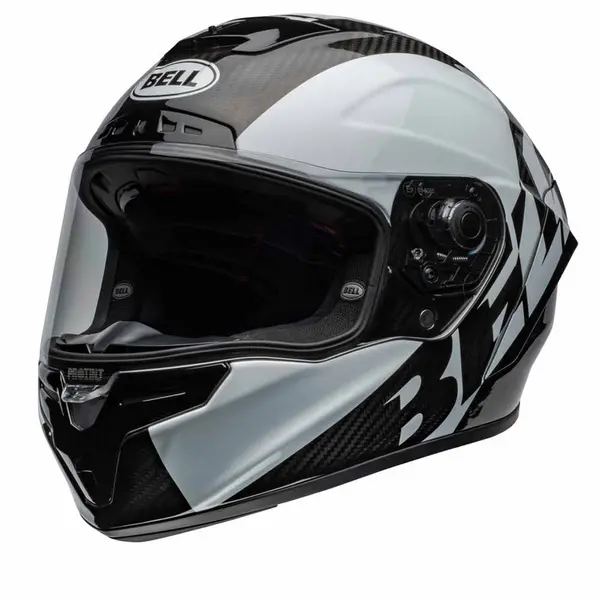 Image of Bell Race Star DLX Flex Offset Gloss Black White Full Face Helmet Size XL