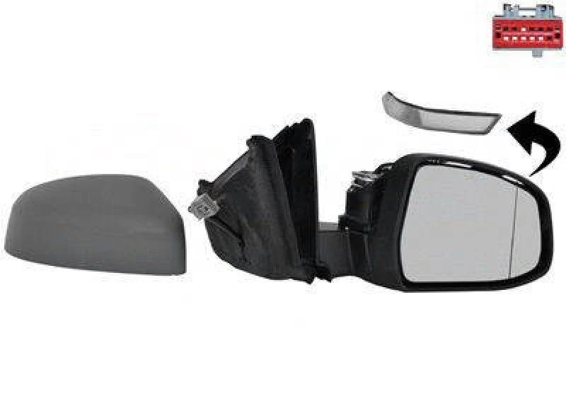 Image of VAN WEZEL 1882808 Wing mirror * HAGUS * Right, Heatable, primed Outside Mirror (50)