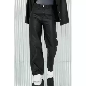 Image of I Saw It First Black Stretch Coated Wide Leg Jeans - Black