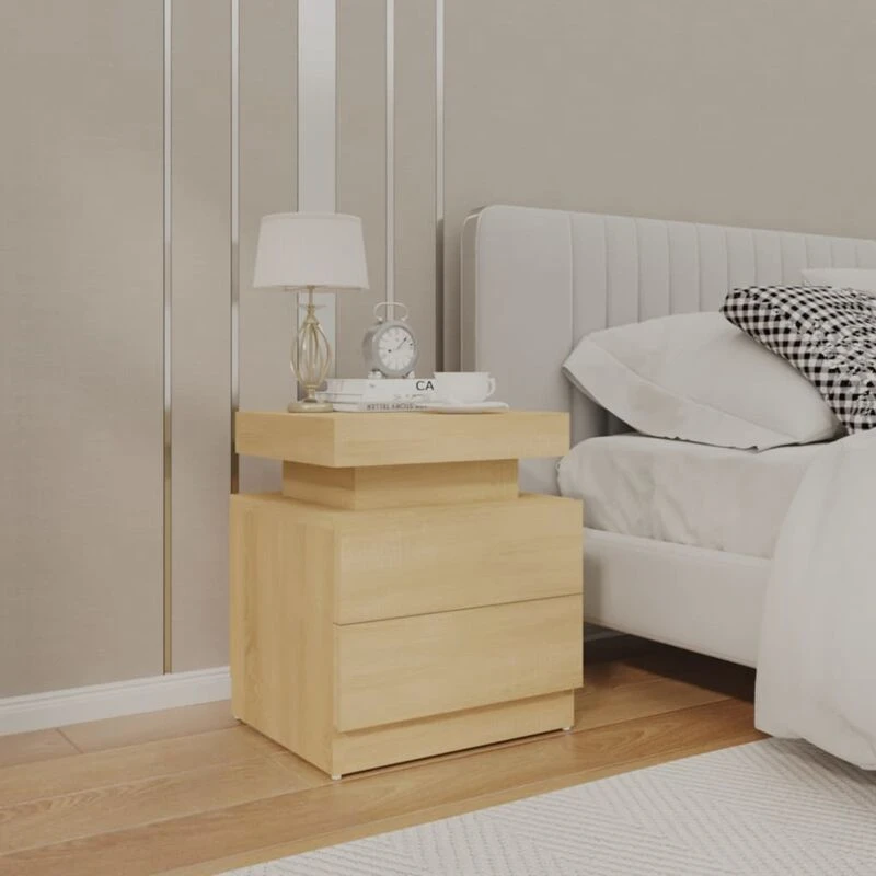 Image of VIDAXL Bedside Cabinet Sonoma Oak 45x35x52cm Engineered Wood Vidaxl 8720286344507