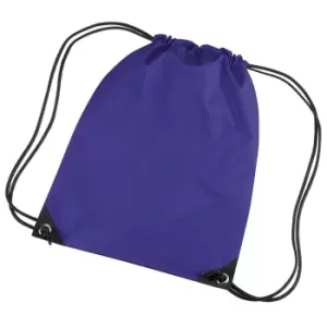 image of Bagbase Premium Gymsac Water Resistant Bag (11 Litres) (Pack Of 2) (One Size) (Purple)