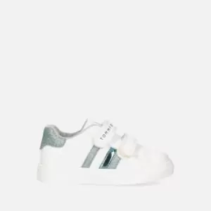 Image of Tommy Hilfiger Kids Low Cut Faux Leather Velcro Trainers - UK 11 Kids