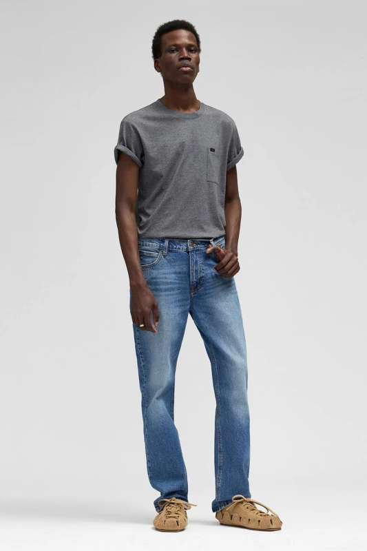Image of Lee Mens West Relaxed Fit Jeans Riverway in Blue Size: 32R Blue Male 32R