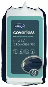 Image of Silentnight Coverless 10.5Tog Navy Duvet &Pillowcase- Double