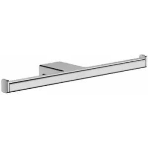 image of Hansgrohe - AddStoris Bathroom Double Toilet Roll Holder Chrome Wall Mounted - Chrome