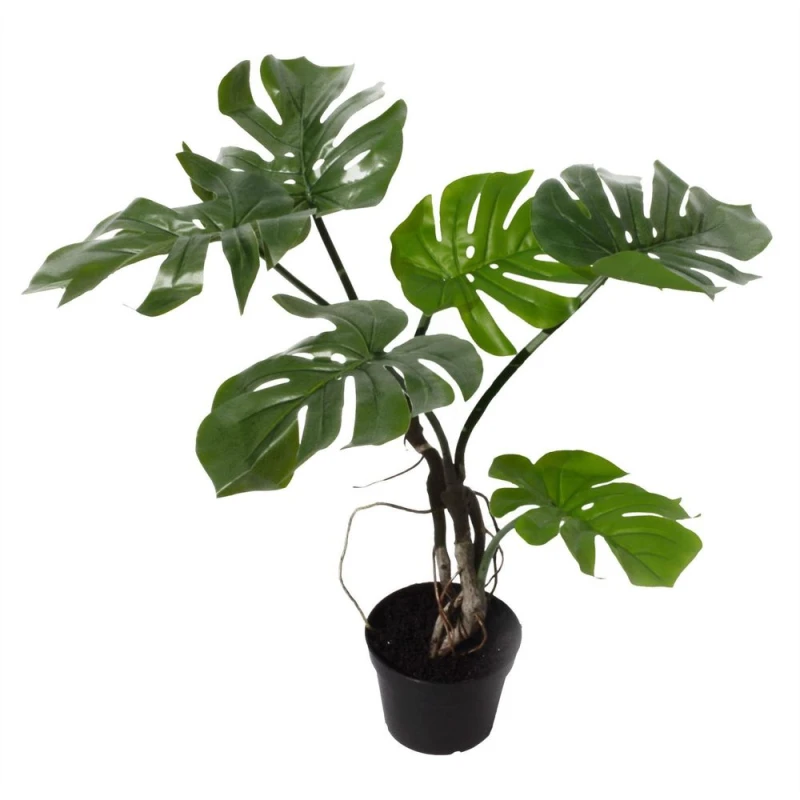 Image of Leaf 65cm Artificial Twisted Stem Monstera Plant Green