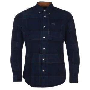 Image of Barbour Mens Blair Tailored Shirt Midnight Tartan XXL