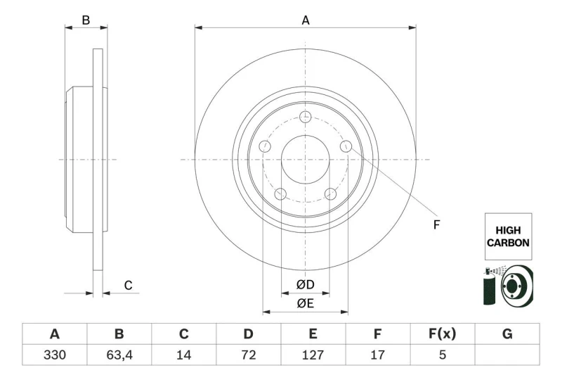 Image of Brake disc Bosch 0 986 479 F89