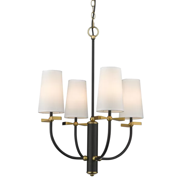 image of Bow 4 Light Multi Arm Pendant Ceiling Light Black, E14