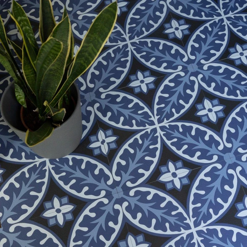 Image of Floor Pops Self Adhesive Vinyl Floor Tiles Capri Blue unisex 1.86 SQM