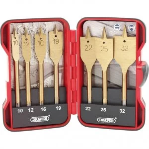 Image of Draper 7 Piece TiN Coated Flat Wood Drill Bit Set
