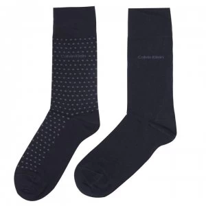 image of Calvin Klein 2 Pack Dot Socks - Navy