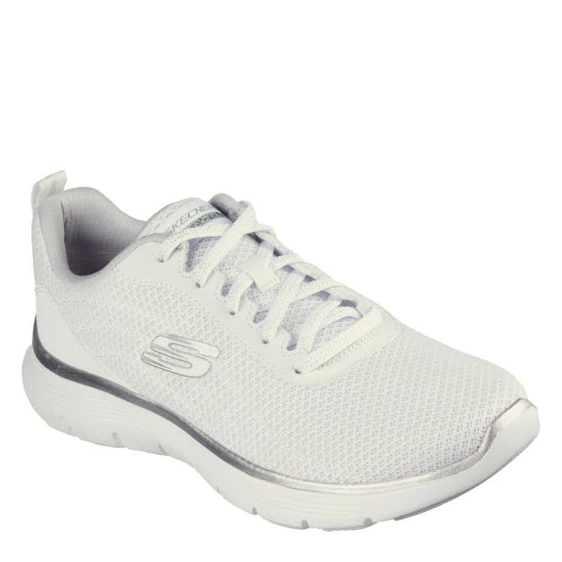 Image of Skechers Womens Flex Appeal 5.0 Uptake Sport Trainers UK Size 7 (EU 40) White/Silver SKE2261-WSL-7