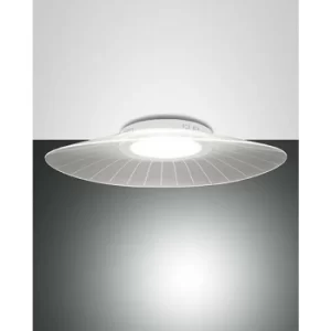 Image of Fabas Luce Vela Integrated LED Semi Flush Light White Glass