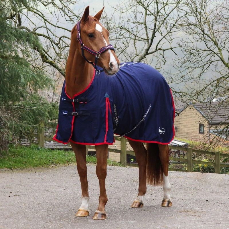Image of John Whitaker Rastrick Multipurpose Horse Rug Navy with Red unisex 5ft 6in