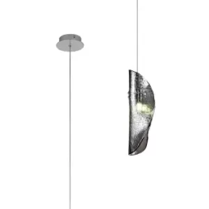 Image of Pendant 2m, 1 x G9, Polished Chrome, Smoked Glass