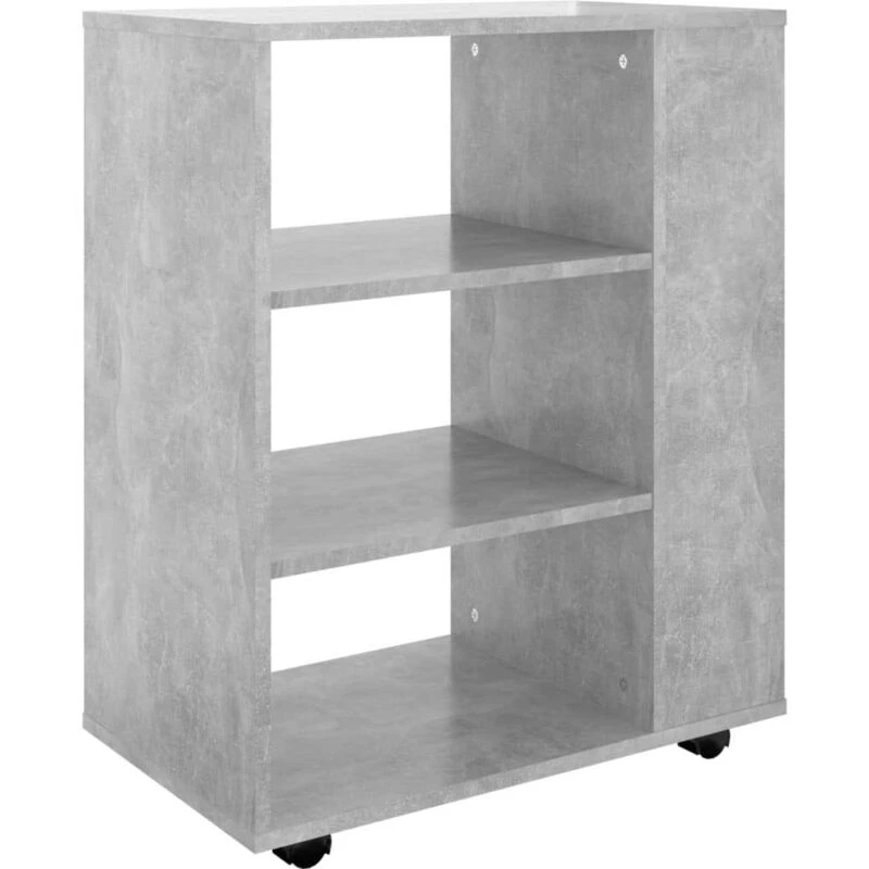 Image of VIDAXL Rolling Cabinet Concrete Grey 60x35x75cm Engineered Wood Vidaxl 8720286609910
