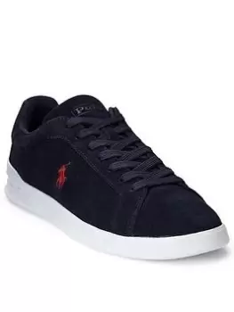 Image of Polo Ralph Lauren Heritage Court Suede Trainers - Navy, Size 9, Men