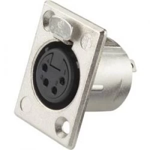 Image of XLR connector Sleeve socket straight pins Number of pins 4 Silver Neutrik NC4FP1