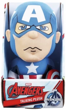 image of Avengers Medium Talking Plush Captain America.