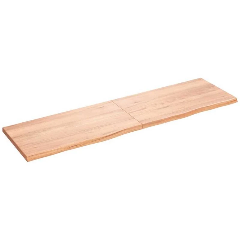 Image of Vidaxl Table Top Light Brown 180X50X(2-4) Cm Treated Solid Wood Oak, Brown 3156391