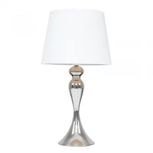 image of Faulkner Chrome Touch Table Lamp with White Aspen Shade