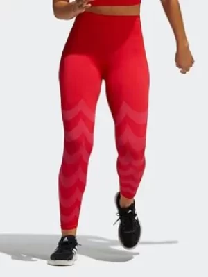 Image of adidas Marimekko Aeroknit 7/8 Tights, Red Size XS Women