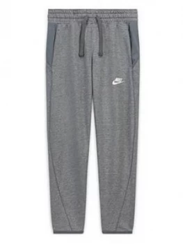 Image of Nike Boys Nike Mixed Material Pant, Grey, Size S, 8-10 Years