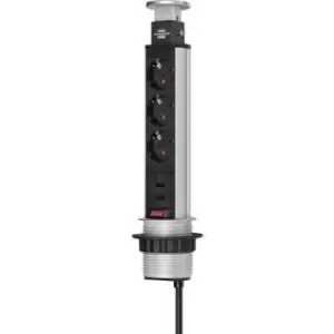 Image of Brennenstuhl 1396200013 Socket tower 3x Aluminium , Black PG connector