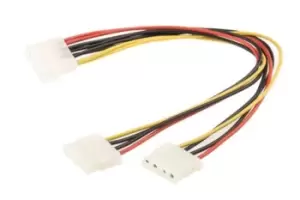 Image of Roline Connector Cable Assembly, Male 4-Pin Molex to 2 x Female 4-Pin Molex 4-Pin Molex Male to Female 300mm 4-Pin Molex
