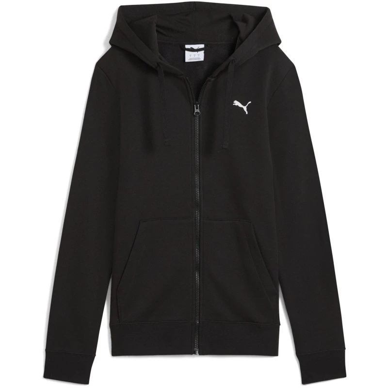 Image of Puma Womens Single Cat Full-Zip Hoodie Black female 12 (M)