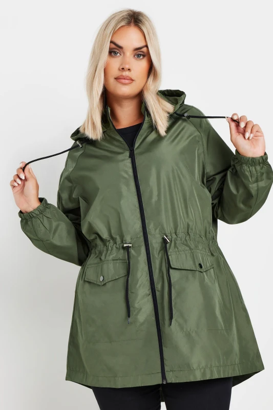 Image of Yours Womens Lightweight Parka Jacket in Olive Size: 16 Olive Female 16