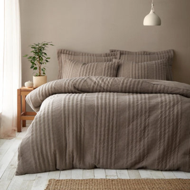 Image of Pineapple Elephant Tamba Jersey Stripe Quilted Single Duvet Cover Set With Pillowcase Mole