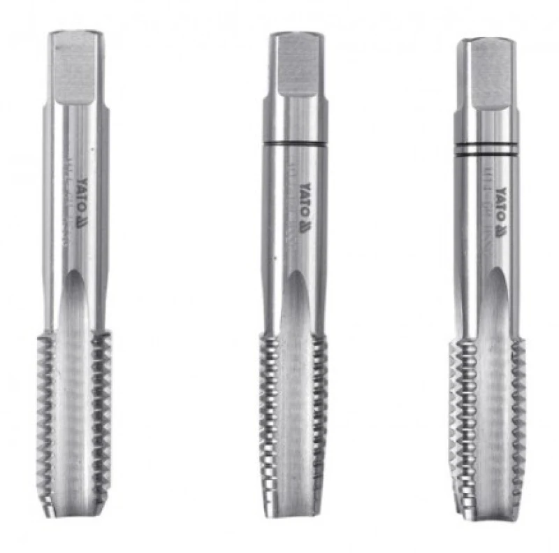 Image of YATO YT-2932 Thread Tap Set Number of tools: 3, High-speed steel, Length: 50mm, Thread Pitch: 0.8mm High-speed steel Thread Tap Set (6705)