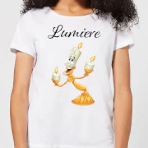 Image of Disney Beauty And The Beast Lumiere Womens T-Shirt - White