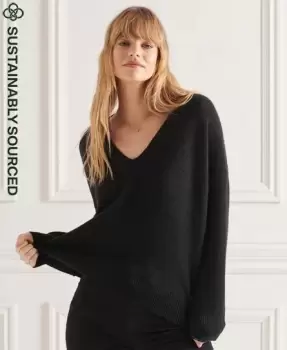 image of Superdry Studios Slouch V-Neck Knitted Jumper