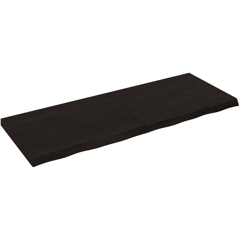 Image of Vidaxl Wall Shelf Dark Grey 160X60X6cm Treated Solid Wood Oak, Brown 363835