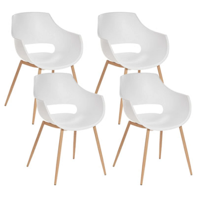 Image of Beliani Set Of 4 Dining Chairs Millers White