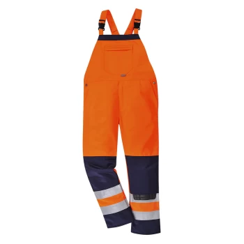 Image of Portwest Girona Hi Vis Bib and Brace Orange / Navy 2XL