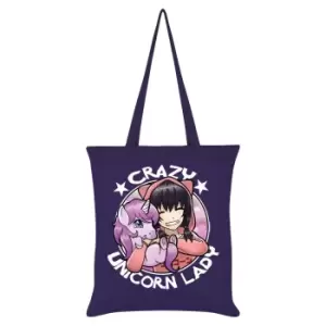 Image of Grindstore Crazy Unicorn Lady Tote Bag (One Size) (Purple)