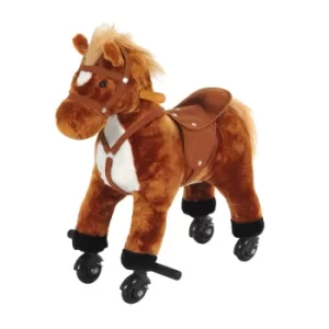 image of Homcom Ride On Rocking Horse with Noises, Brown