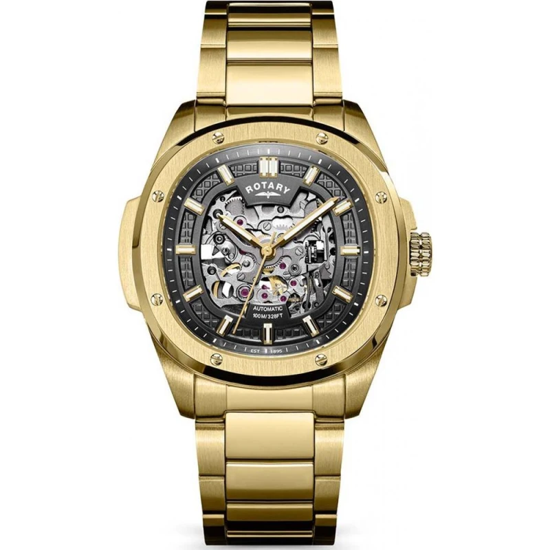 Image of Rotary Mens RGB10078-04 Apex 100 40mm Automatic Watch in Gold Gold Male One Size
