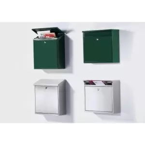 image of Letter box, with folding sloped roof, HxWxD 370 x 370 x 115 mm, stainless steel